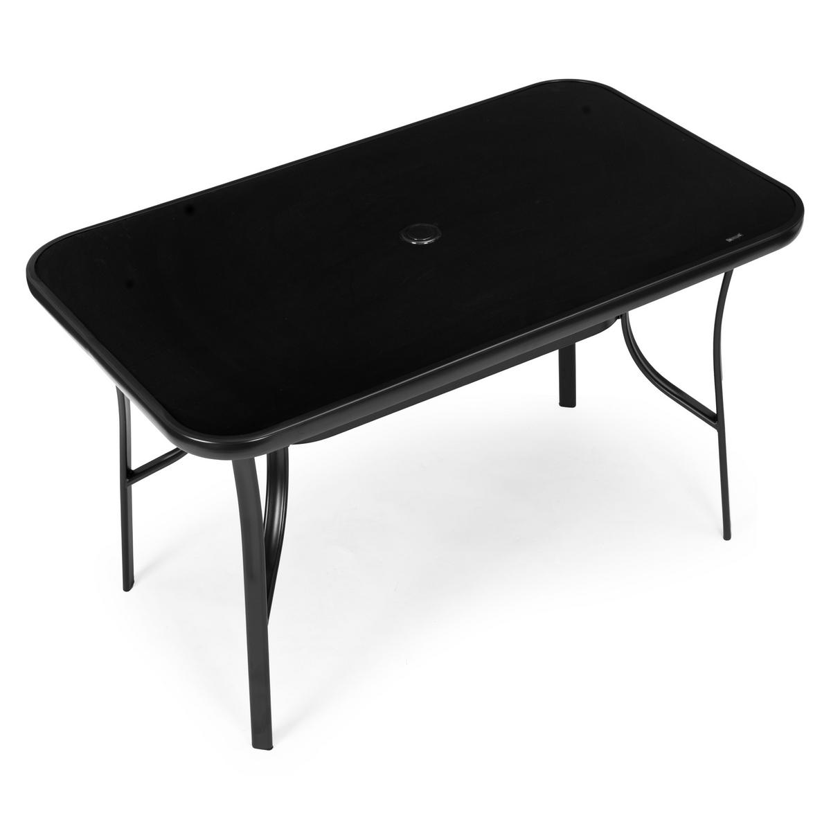 GARTENTISCH Schwarz Metall - Schwarz, Metall (120/70/71cm) - Mat-Haus