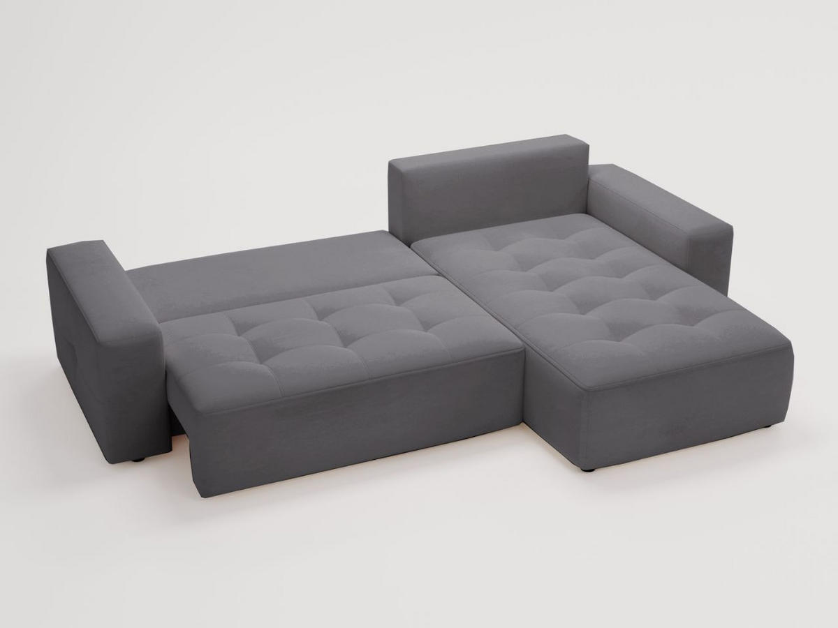 ECKSOFA Portland Dunkelgrau Links - Dunkelgrau, Holz/Kunststoff (165/250cm) - Graingold