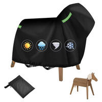ABDECKPLANE für Holzpferd 140 x 100 x 130 cm Schwarz Wasserdicht UV-beständig - Schwarz, Kunststoff (140/100/130cm)