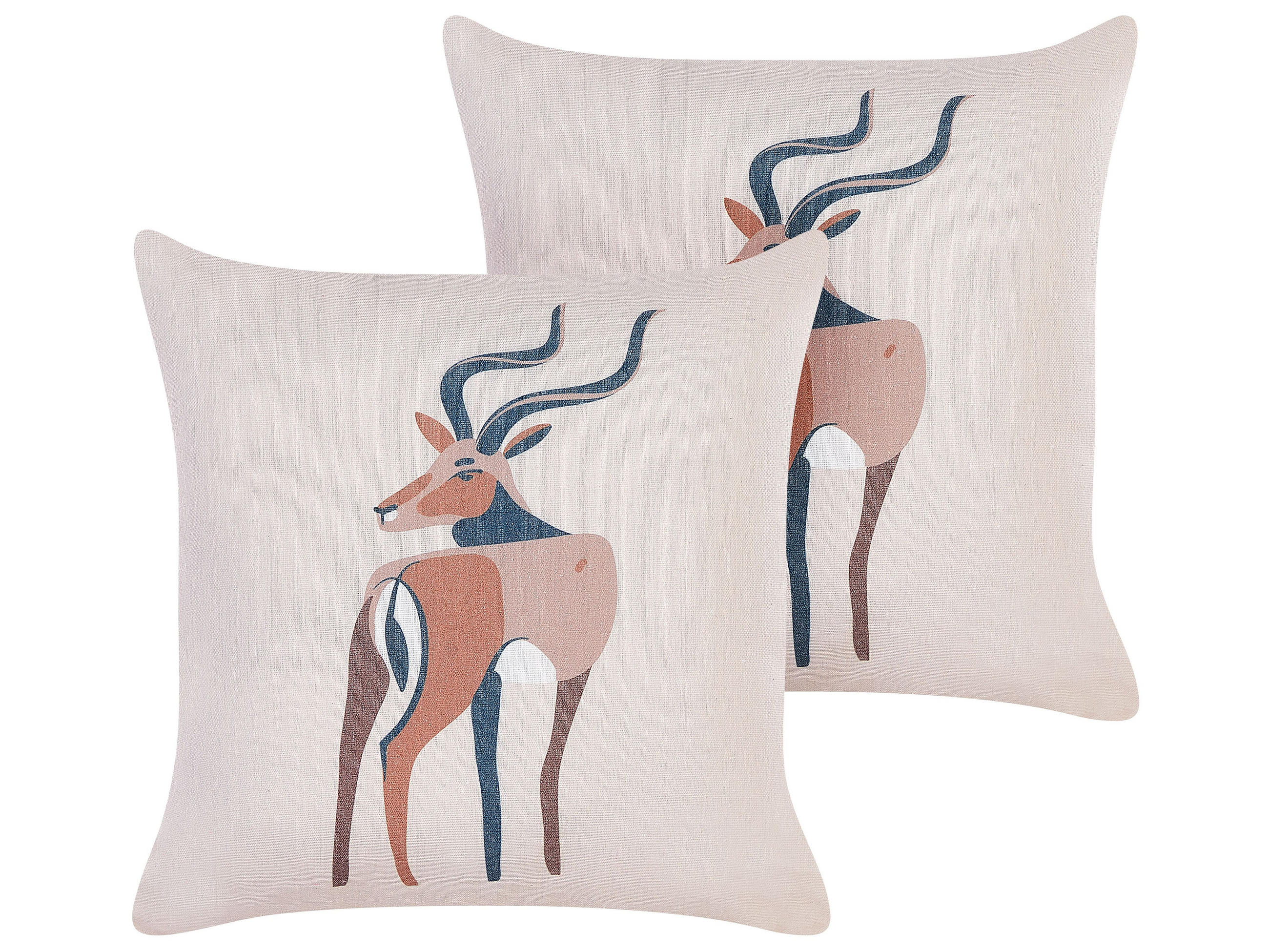 DEKOKISSEN 2er-Set Beige 45/45 cm Abal - Beige, Textil (45/45cm) - Beliani