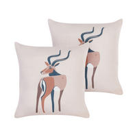 DEKOKISSEN 2er-Set Beige 45/45 cm Abal - Beige, Textil (45/45cm) - Beliani