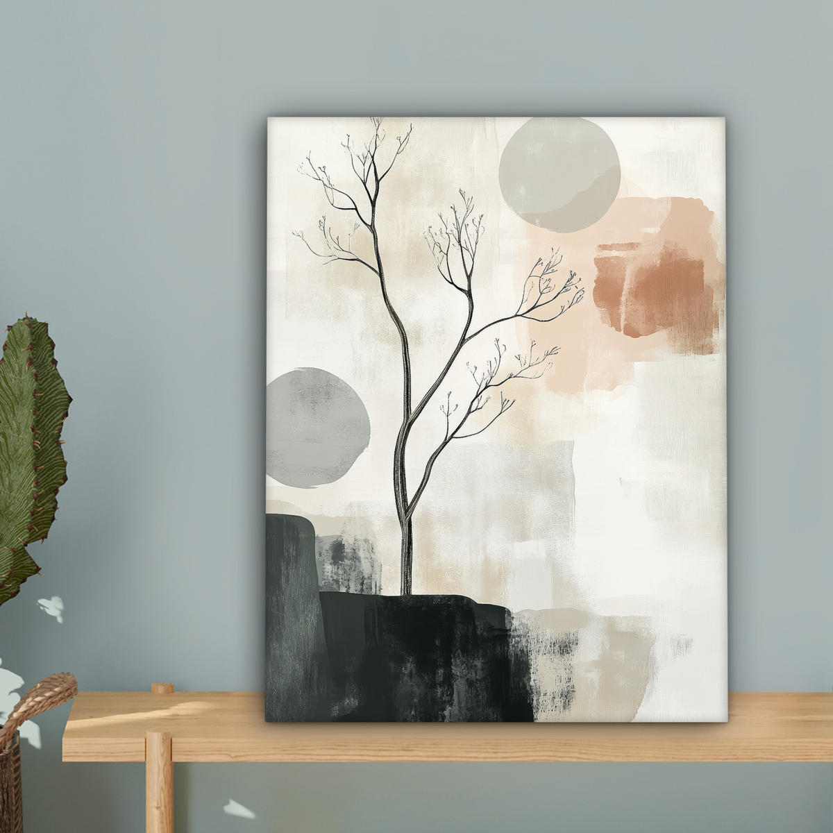 LEINWANDBILD Wabi sabi - Beige - Pflanze 30x40 cm - Sandfarben, Textil (30/40cm) - MuchoWow