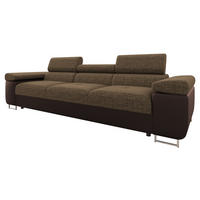SOFA Torezio 3 - Braun, Holz/Textil (263/90/102cm) - MIRJAN24