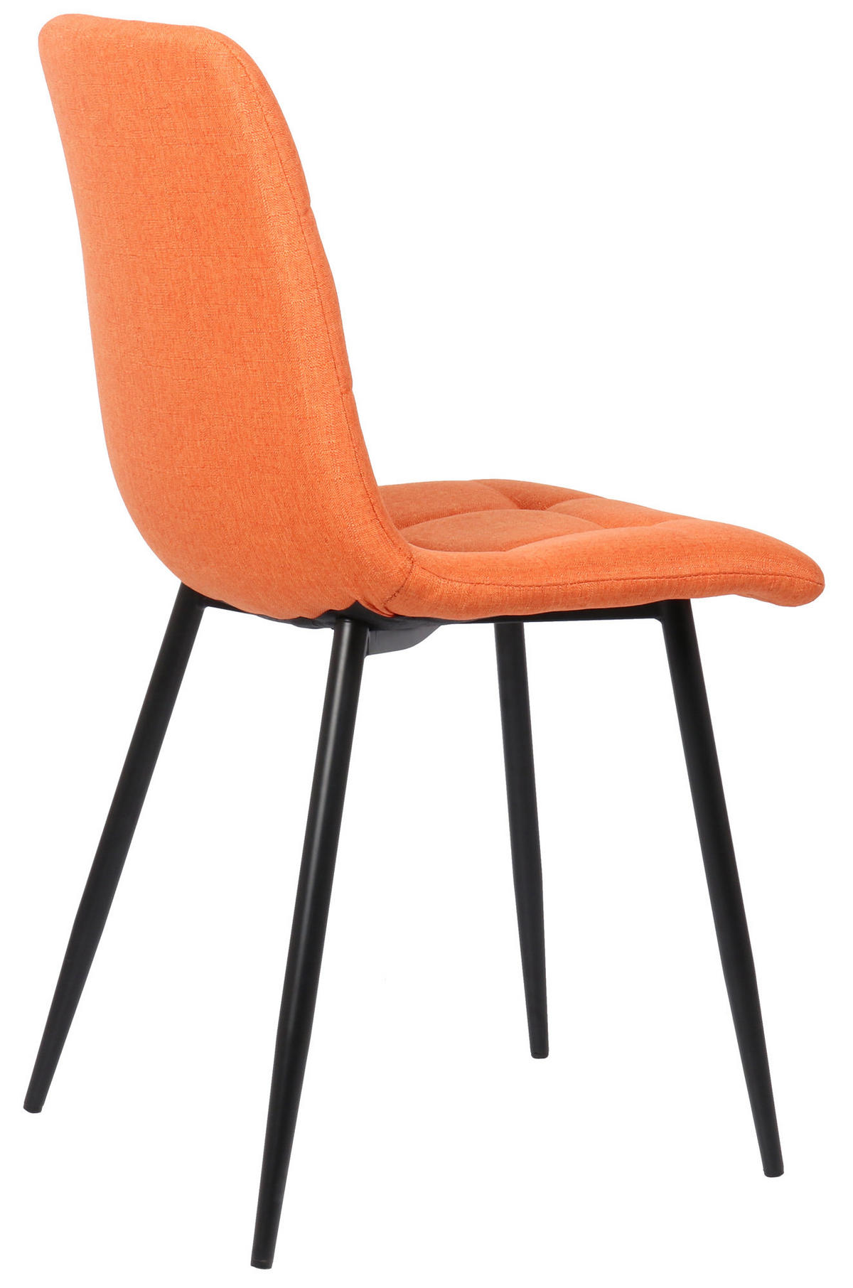 ESSZIMMERSTUHL Till, 2er Set Stoff, Gestell Metall matt Schwarz Orange - Schwarz/Orange, Textil/Metall (45/88/52cm) - TPFLiving