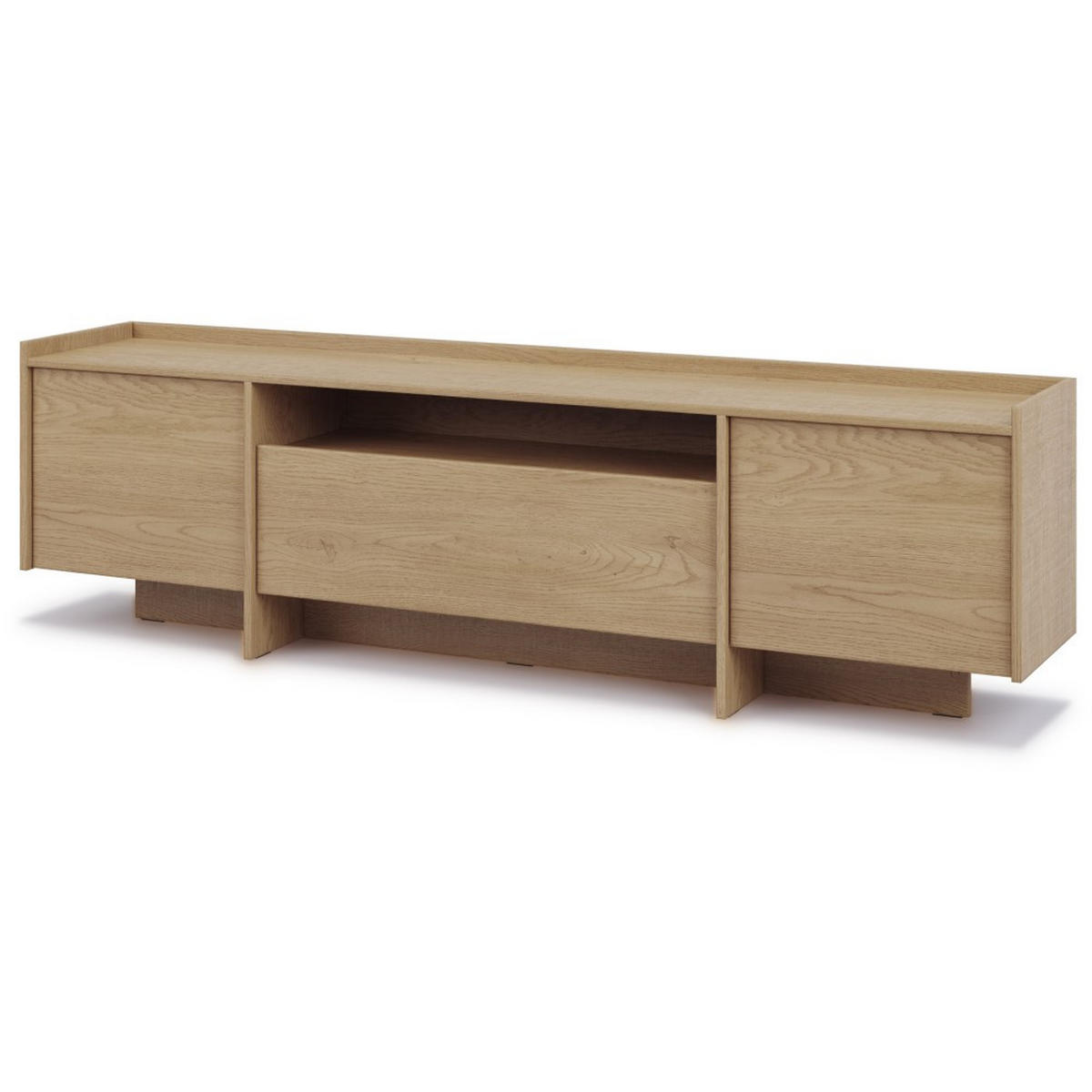 KOMMODE Juni + Lowboard im Japandi Stil, 200 cm, eiche Cremona - Eichefarben, Holzwerkstoff (200/90/38cm) - Beautysofa