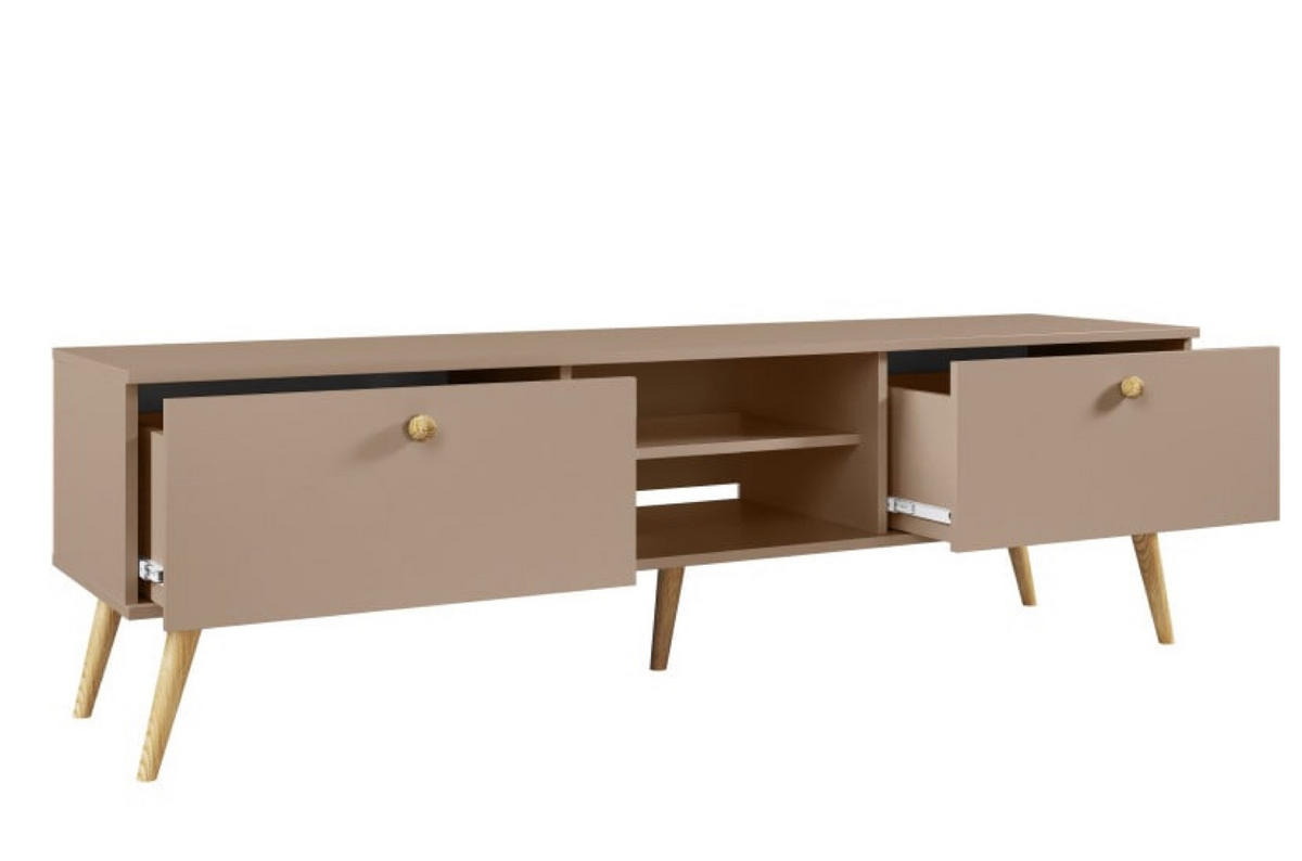 TV-SCHRANK Macchiato Skandinavisch Holzbeine - Beige, Holzwerkstoff (170/50/41cm) - Sepro Meble