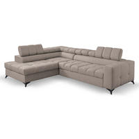 ECKSOFA Andrea L-Form mit verstellbaren Kopfstützen Schlaffunktion Bettkasten 267 cm links beige - Beige, Kunststoff (106/267cm) - Margaret Hadas24