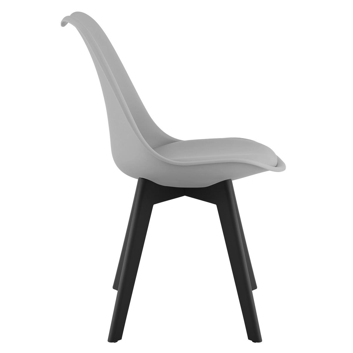 STUHL Grau 49x43 cm MARK Ergonomisch 2 Stück - Grau, Holz (49/50/43cm)