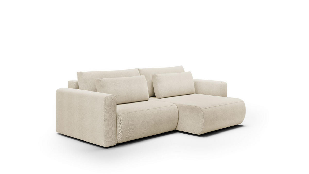 ECKSOFA mit Schlaffunktion 5-Sitzer Beige - Beige, Textil (240/149cm) - Furnisell