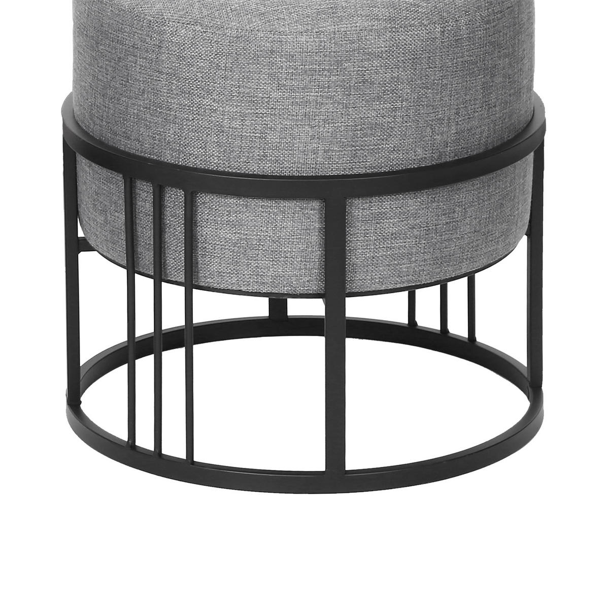 SADA 2 STOLIČEK Tas - černá/světle šedá, kov/kompozitní dřevo (38/38/38cm) - [en.casa]