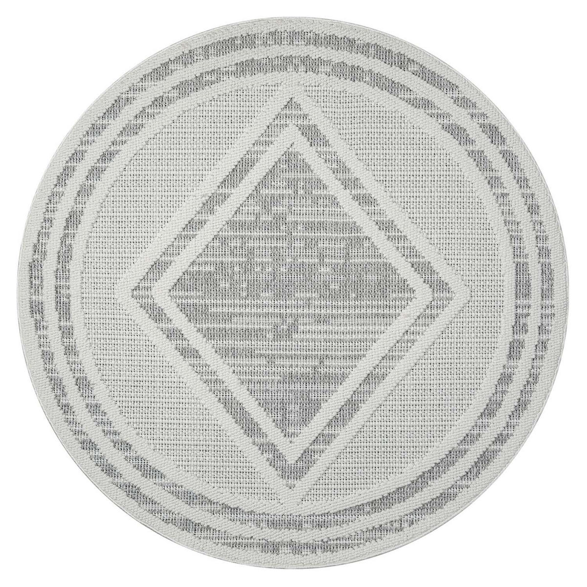 KURZFLOR-TEPPICH Lindo 8853 Grau 120x120 cm Rund - Grau, Textil (120/120cm) - carpet city
