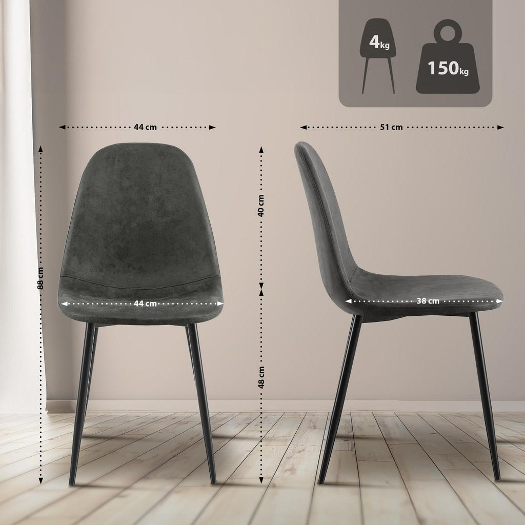 Thumbnail - CLP Stuhl, Schwarz, Textil, 44x88x51 cm, Esszimmer, Stühle, Esszimmerstühle, Vierfußstühle