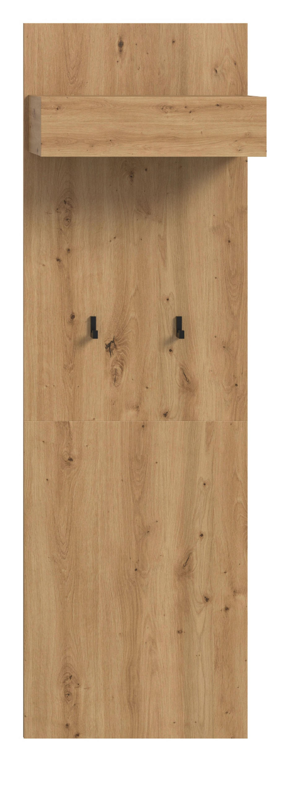 GARDEROBENPANEEL Artisan Eiche, Wandgarderobe 50 x 160 cm, Borga - Eiche Artisan, Holzwerkstoff (50/160/27cm) - Inn.Furn