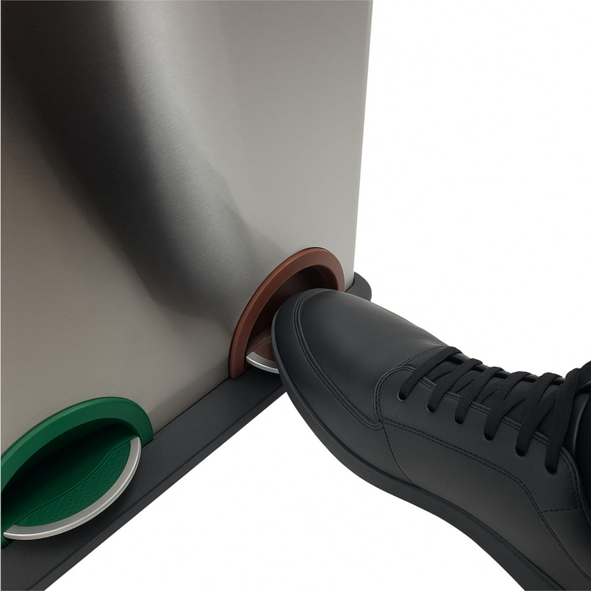 ABFALLSAMMLER 3-tlg. Edelstahl Schwarz 46,5/29,5/65 cm 24L - Silberfarben/Multicolor, Metall (46.5/40.5/29.5cm) - Begryf