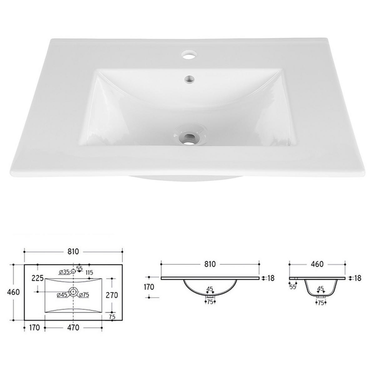 WASCHTISCH Durango-56 - Beige, Holzwerkstoff (81/52/46cm) - Lomado