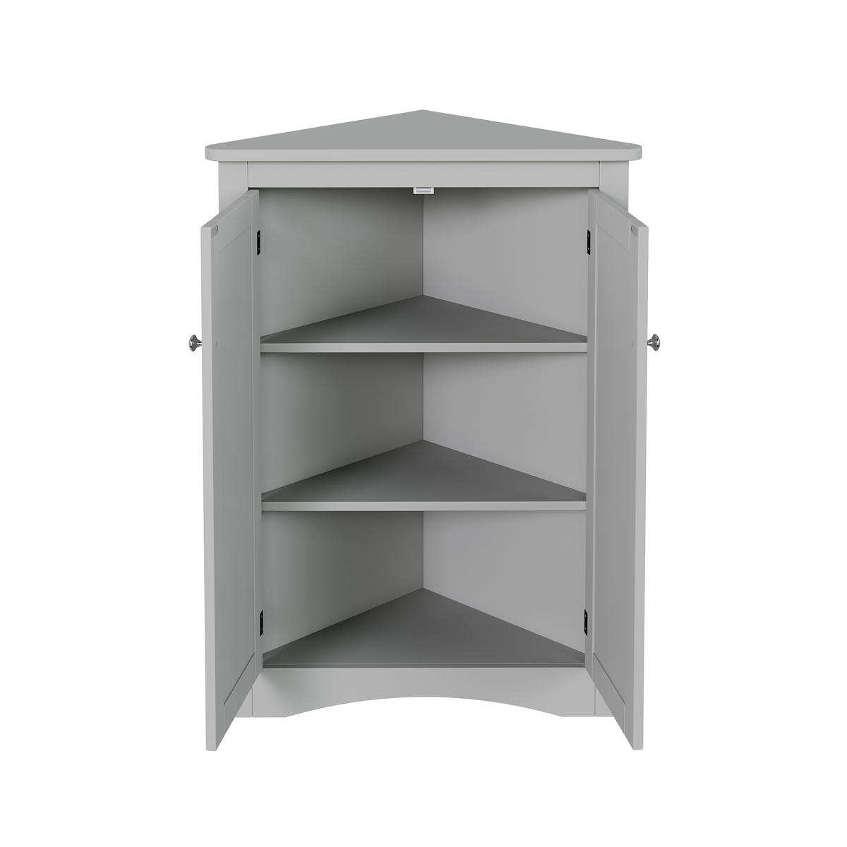 ECKSCHRANK In Grau 90 cm mit 2 Türen & 3 Ebenen - Grau, Holzwerkstoff (61/90/34cm) - Urban Meuble