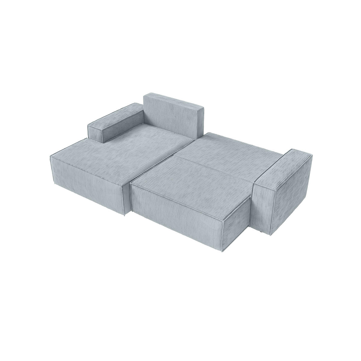ECKSOFA Kokko mit Schlaffunktion, Blaugrau - Blaugrau, Textil (267/167cm) - Fedve