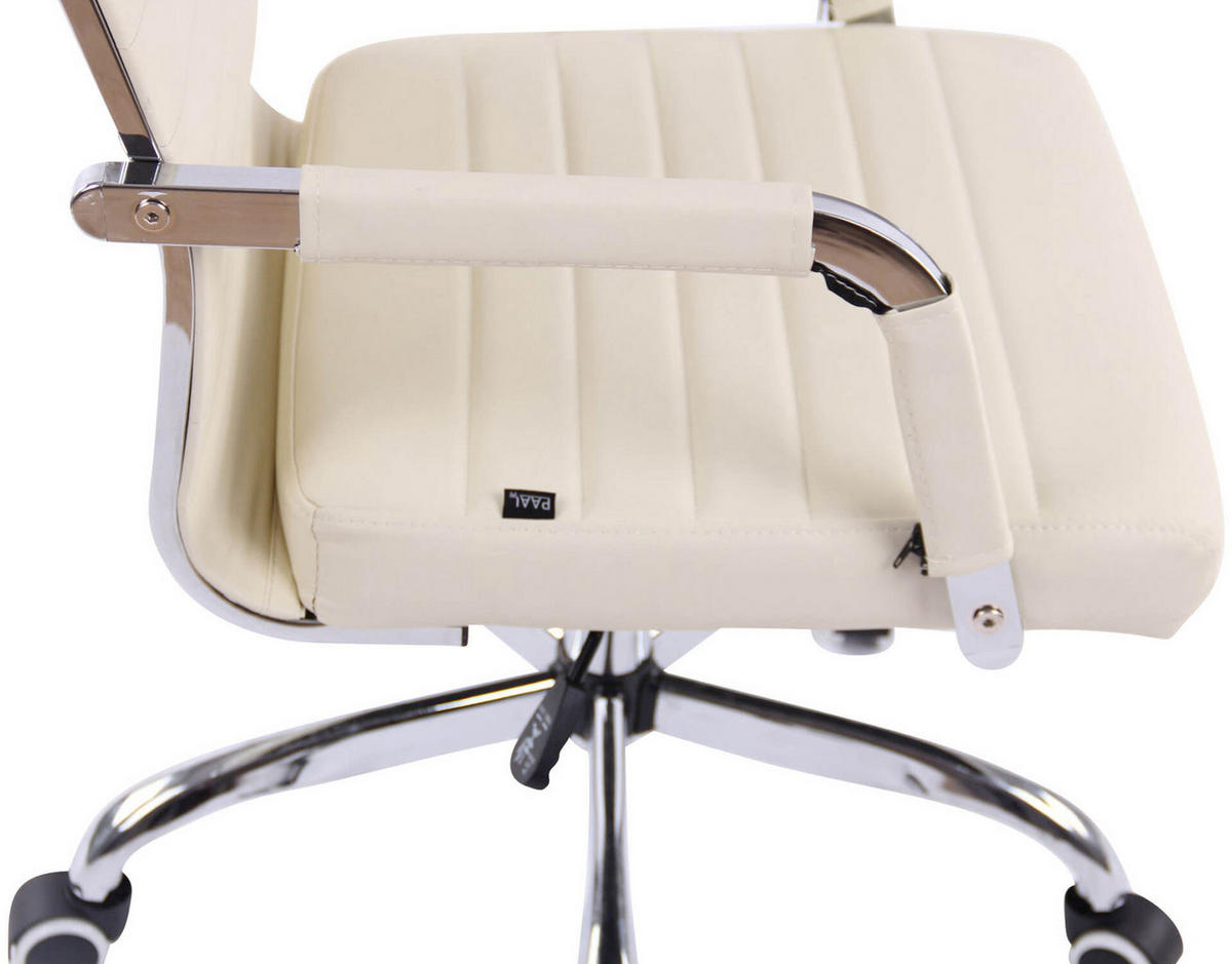 BÜROSTUHL Amadeus, Kunstleder Creme - Creme, Textil/Metall (51/106/63cm) - TPFLiving