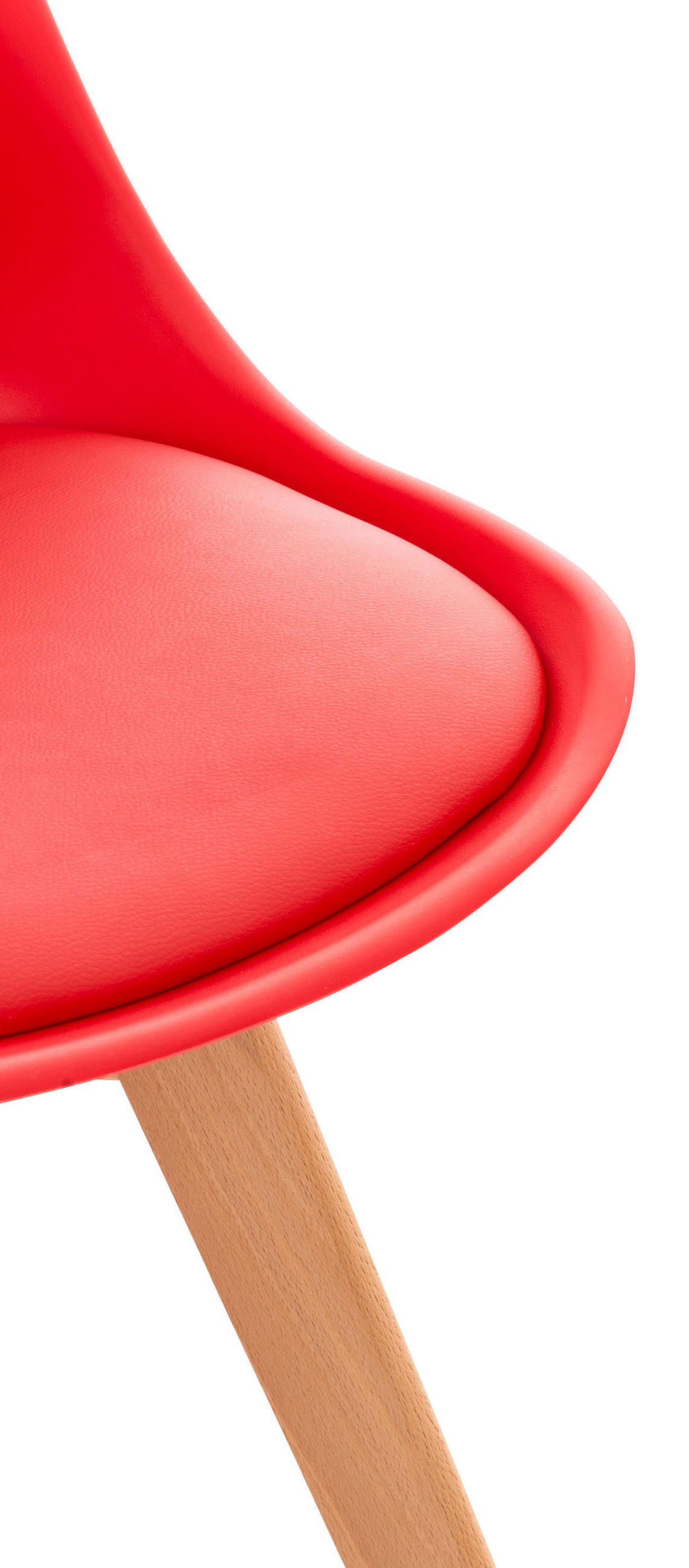 STUHL Kunststoff rot - Eukalyptusholzfarben/Rot, Holz/Kunststoff (49/83/50cm) - CLP