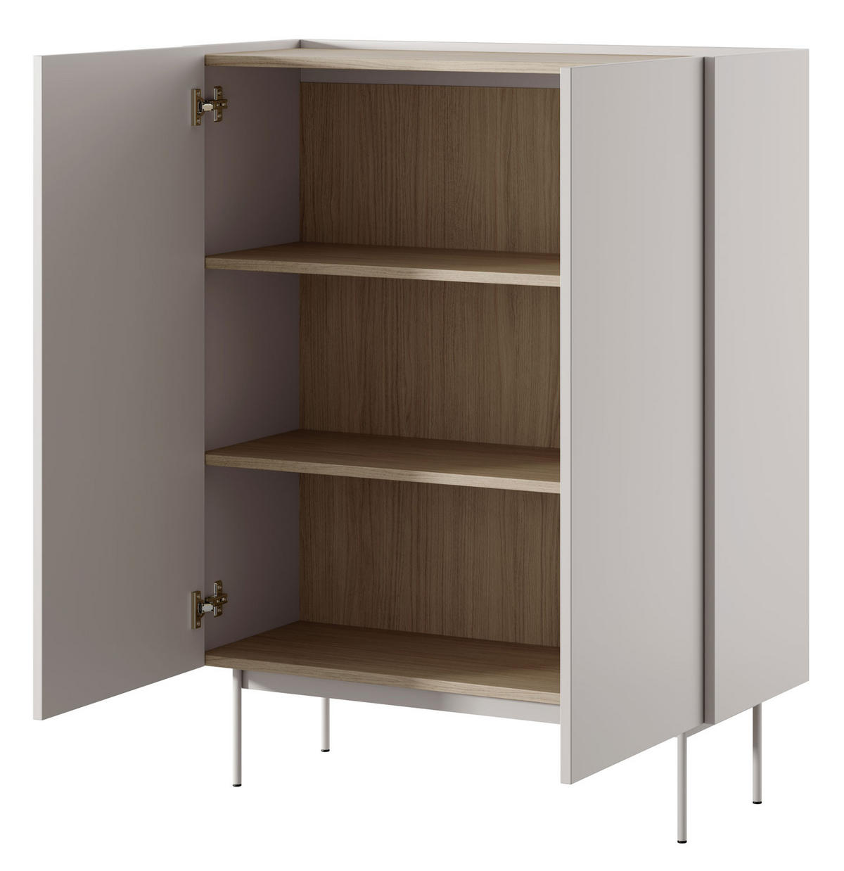 HIGHBOARD Color Kaschmir / Eiche Linea 97 / 37 / 122cm - Kaschmir/Hellbraun, Holz/Holzwerkstoff (97/122/37cm) - Feldmann-Wohnen