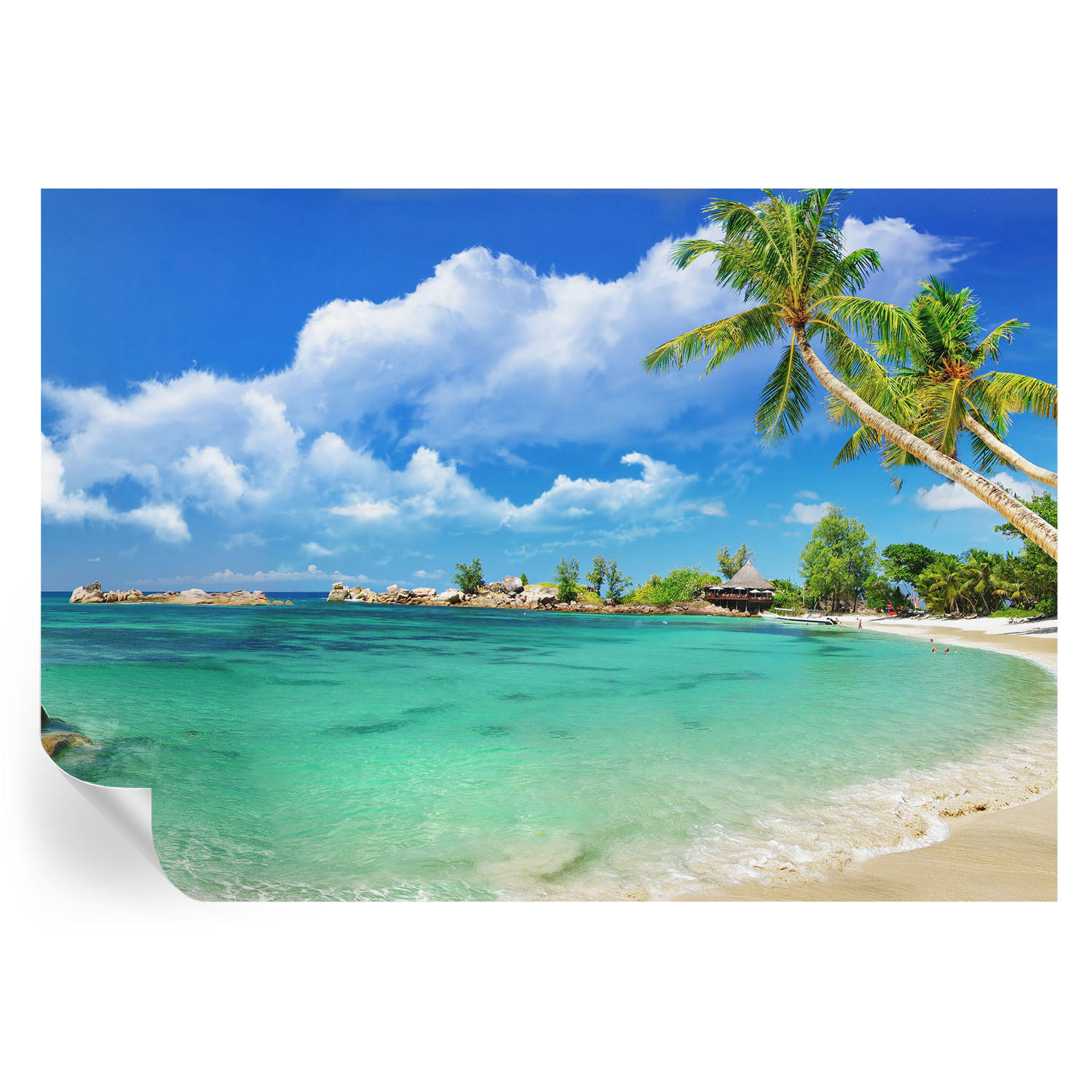 FOTOTAPETE 208x146 cm - Tropisches Paradies - Blau, Textil (208/146cm) - Wallfluent