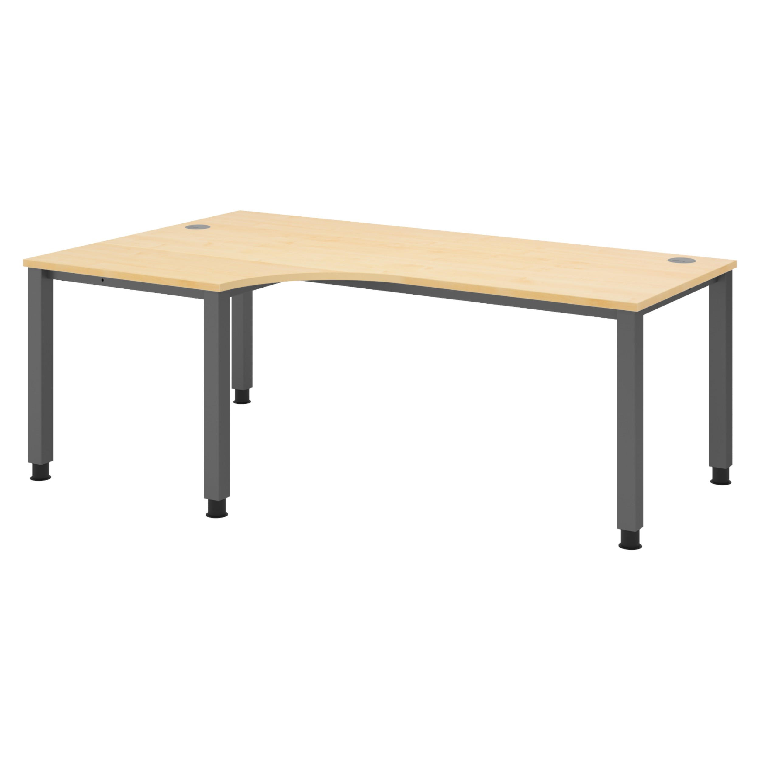 SCHREIBTISCH Serie-Q Gestell: Graphit 120/200/74 cm in Ahornfarben - Ahornfarben, Holzwerkstoff (120/200/74cm) - bümö