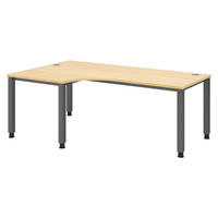 SCHREIBTISCH Serie-Q Gestell: Graphit 120/200/74 cm in Ahornfarben - Ahornfarben, Holzwerkstoff (120/200/74cm) - bümö