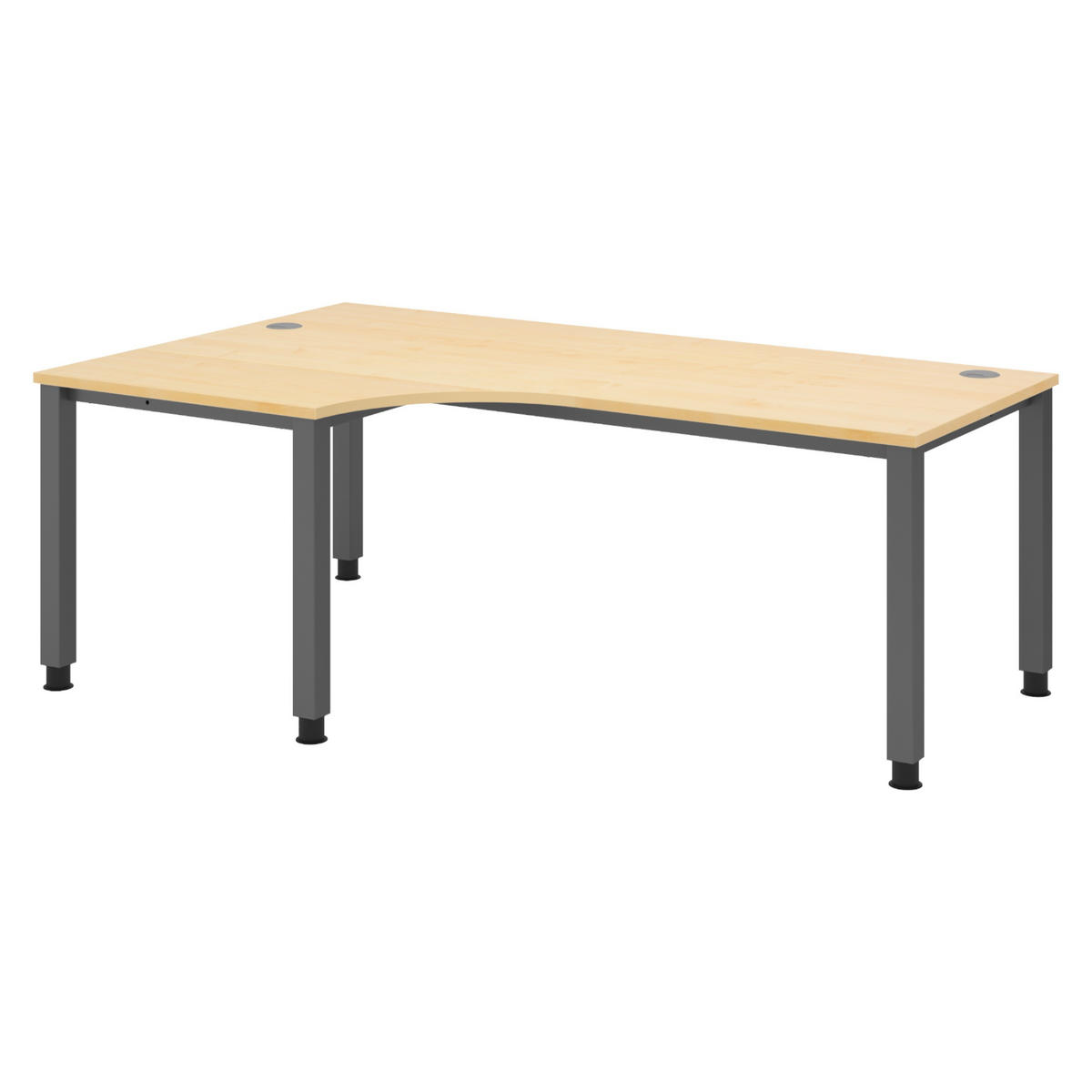 SCHREIBTISCH Serie-Q Gestell: Graphit 120/200/74 cm in Ahornfarben - Ahornfarben, Holzwerkstoff (120/200/74cm) - bümö