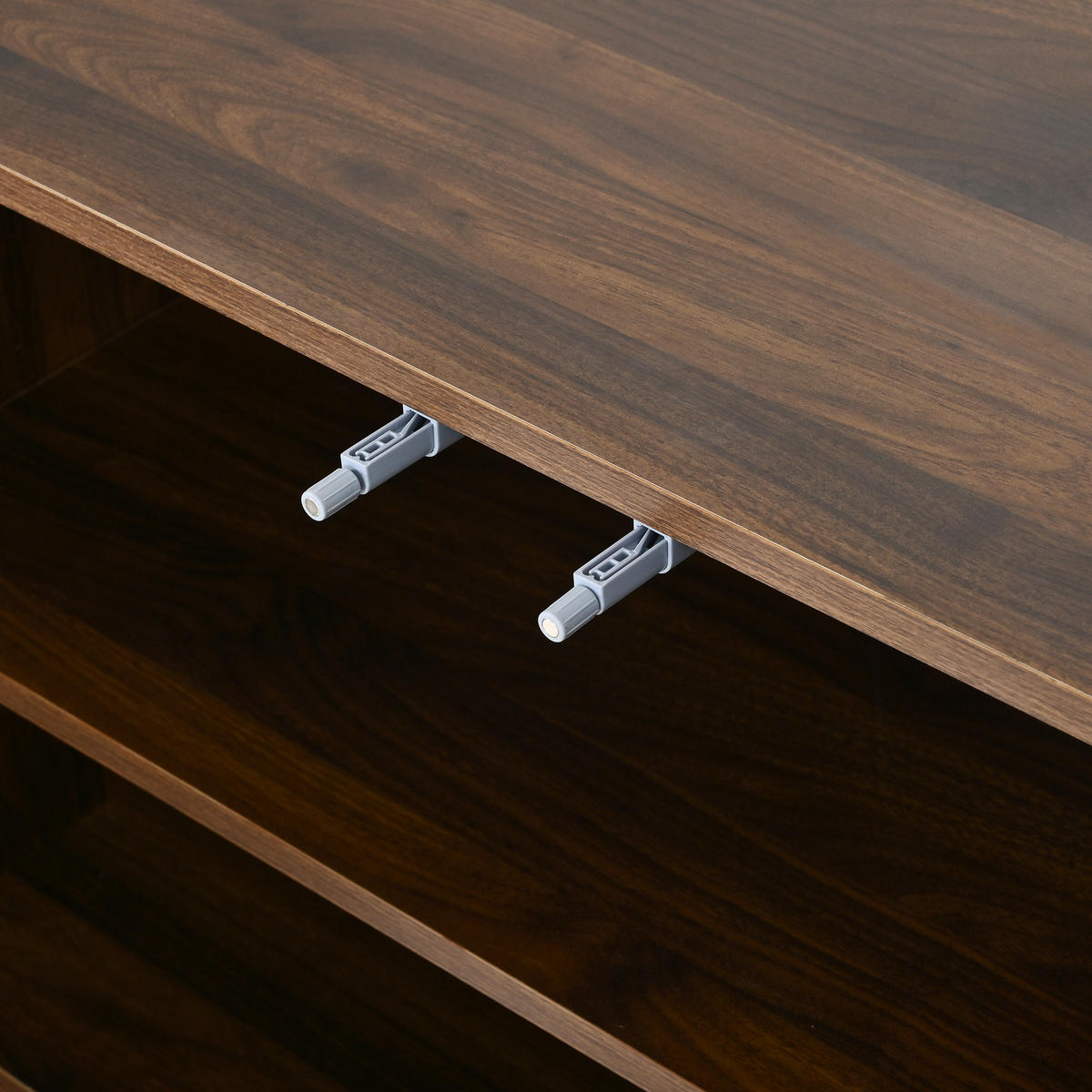 SCHUHSCHRANK 2-in-1 mit 3 Türen und verstellbaren Böden - Walnussfarben, Holzwerkstoff (120/80/37cm) - FLIEKS