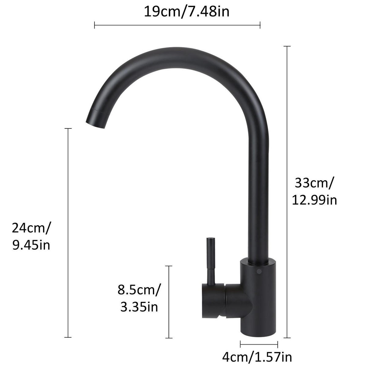 KÜCHENARMATUR Nixan 4.1/35.9/23.2 cm - Schwarz, Metall (4.1/35.9/23.2cm) - ZMH