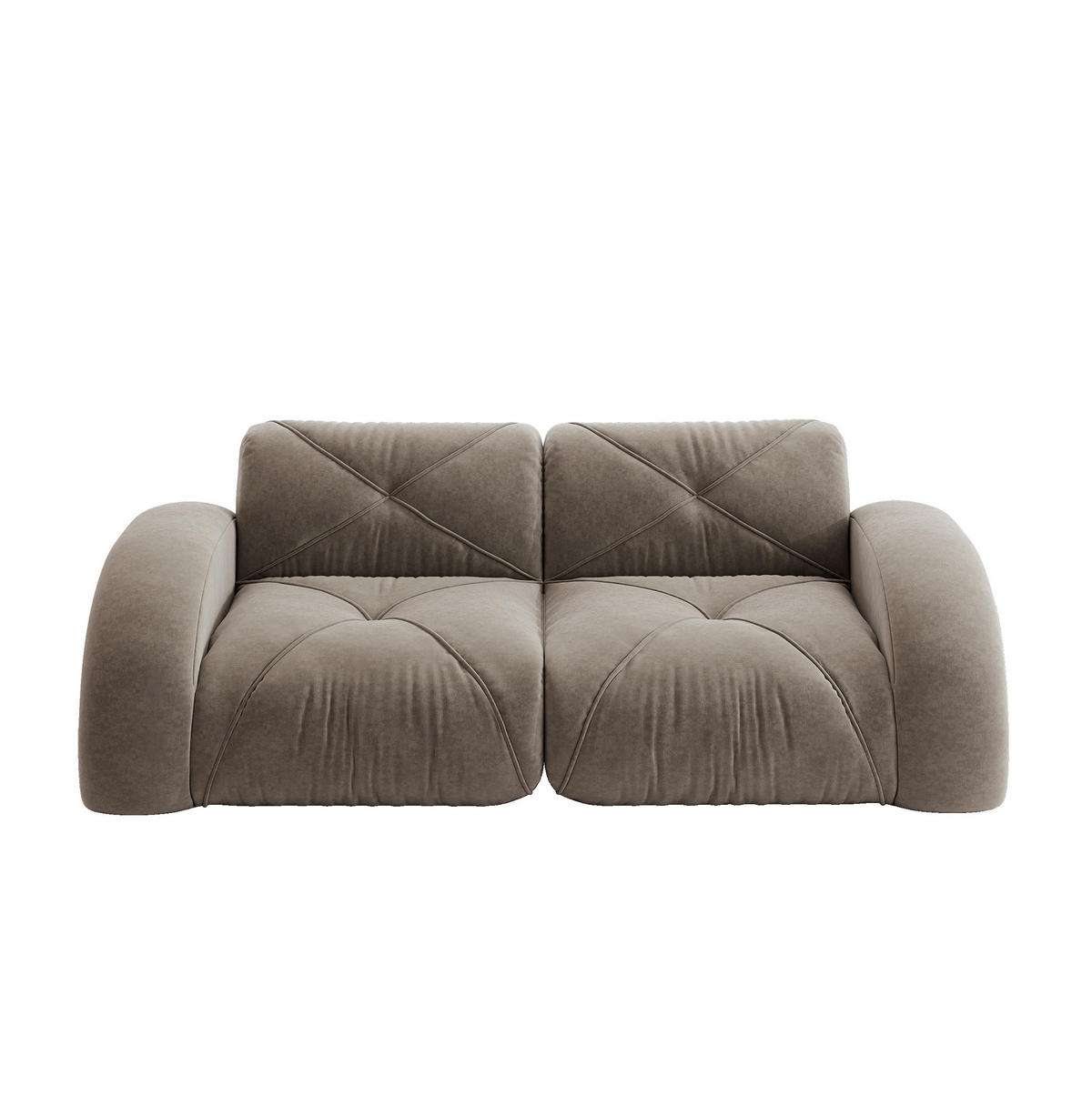 2-SITZER-MODULSOFA rahmenlos mit 32D-Hochdichteschaum, flexible Form und keine Montage, Braun - Braun, Textil (204/76/95cm) - Redom