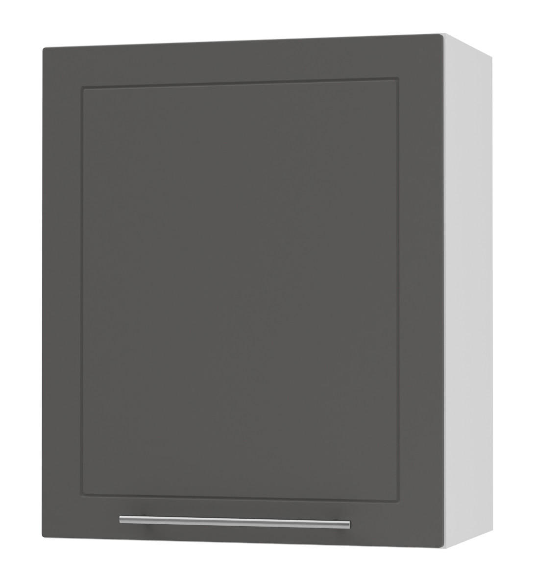 KÜCHENHÄNGESCHRANK Kvantum W2/60 Graphit Matt / Weiß Matt 60 / 32,5 / 72cm - Graphitfarben/Weiß, Holz/Holzwerkstoff (60/72/32.5cm) - Feldmann-Wohnen