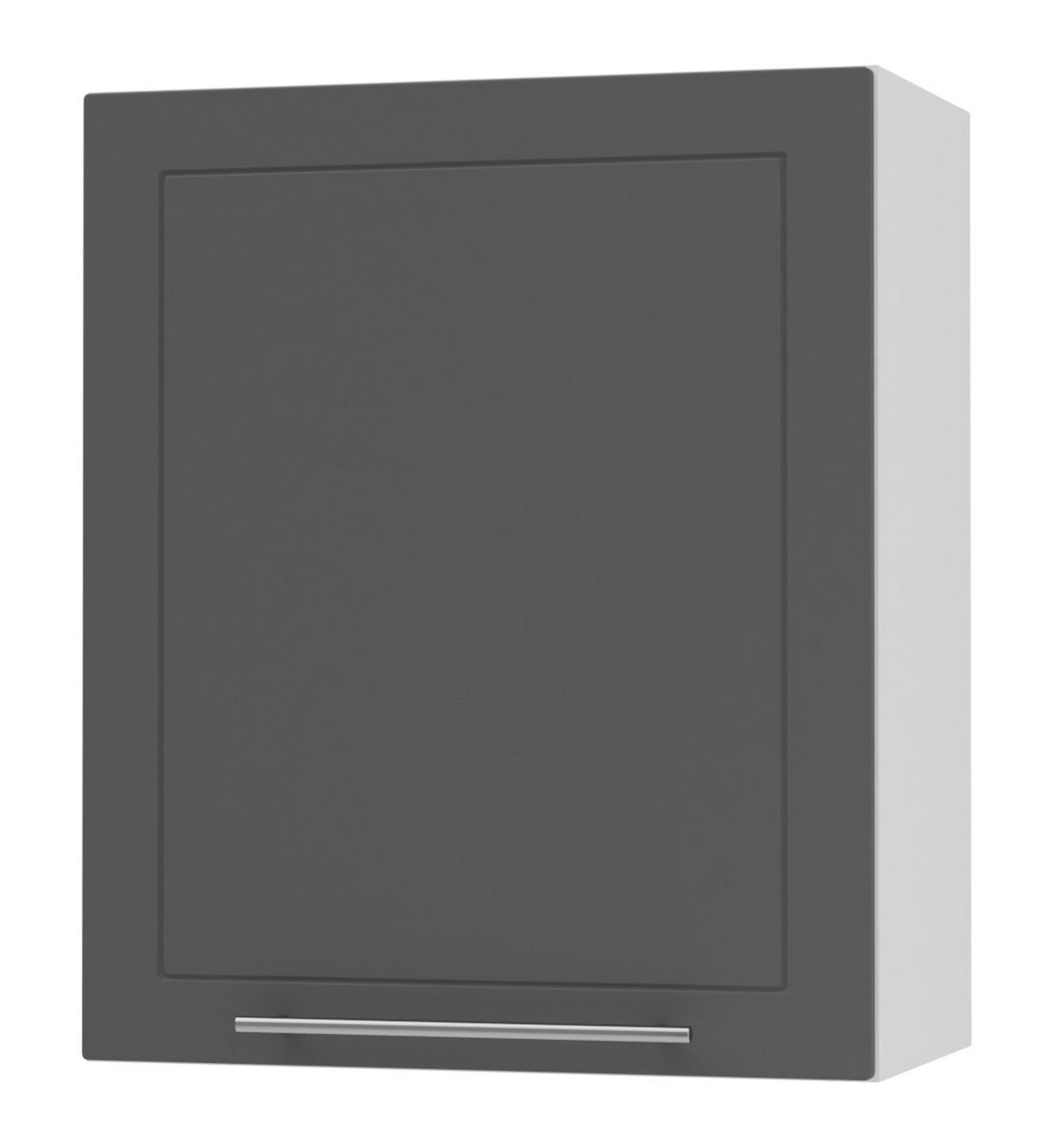 KÜCHENHÄNGESCHRANK Kvantum W2/60 Graphit Matt / Weiß Matt 60 / 32,5 / 72cm - Graphitfarben/Weiß, Holz/Holzwerkstoff (60/72/32.5cm) - Feldmann-Wohnen