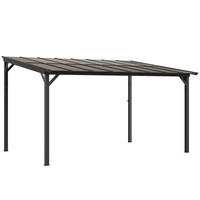 TERRASSENÜBERDACHUNG ca. 3 x 4,3m freistehend mit schrägen Dach - Dunkelgrau, Metall (294/258/428cm) - Outsunny