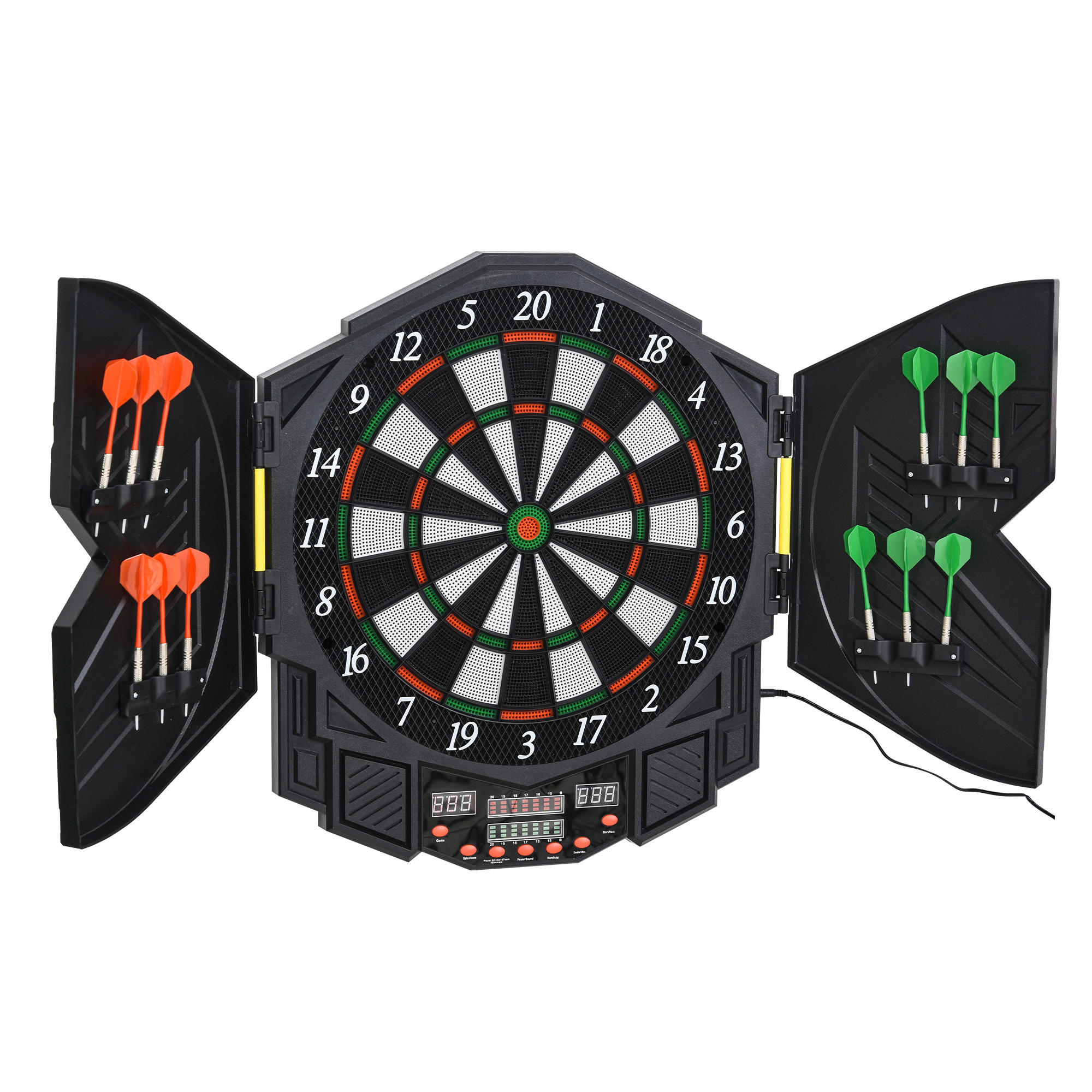 ELEKTRONISCHE Dartscheibe - Schwarz, Kunststoff (54.6/5.5/49cm) - HOMCOM