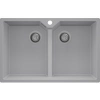 SPÜLBECKEN Madrid Twin, 2-er set Grau 78/50 cm 2 Becken + Ablauf-Set ab 80er Unterschrank - Grau, Kunststoff (78/19/50cm) - Primagran