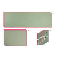 TISCHET 8-teilig, 100% Leinen, türkis und lila SET CONTRAST EDGE - Türkis, Textil (40/130cm) - RNT By Really Nice Things