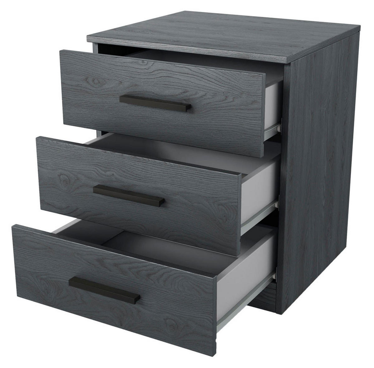 NACHTTISCH Galaxy Monastery Eiche / Schwarz 46 / 41 / 56cm - Schwarz, Holz/Holzwerkstoff (46/56/41cm) - Feldmann-Wohnen