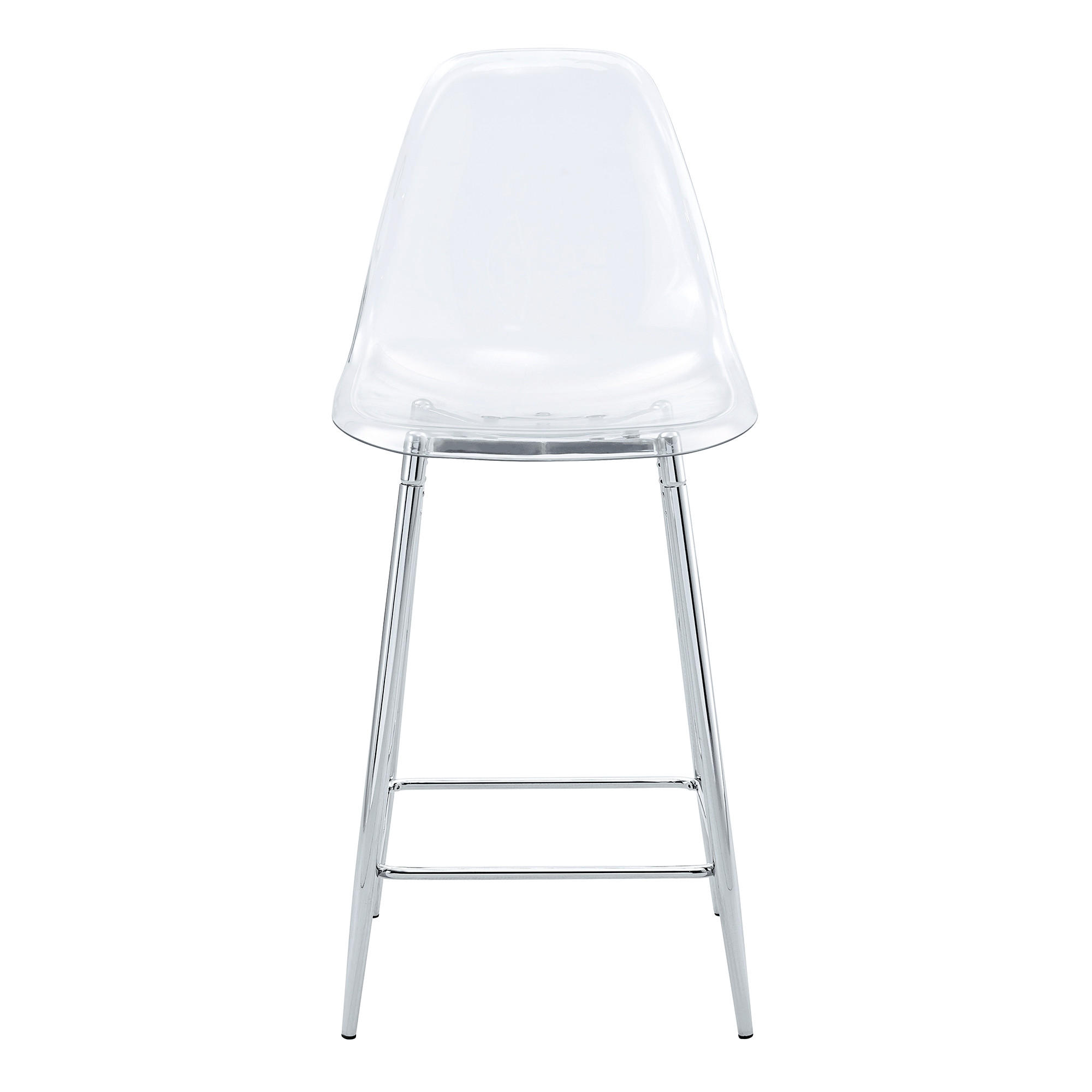 BARHOCKER 2er-Set Silber mit transparenter Acryl-Sitzschale und Fußstütze - Silberfarben, Kunststoff (51/102/45cm) - PANGIVO