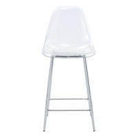 BARHOCKER 2er-Set Silber mit transparenter Acryl-Sitzschale und Fußstütze - Silberfarben, Kunststoff (51/102/45cm) - PANGIVO