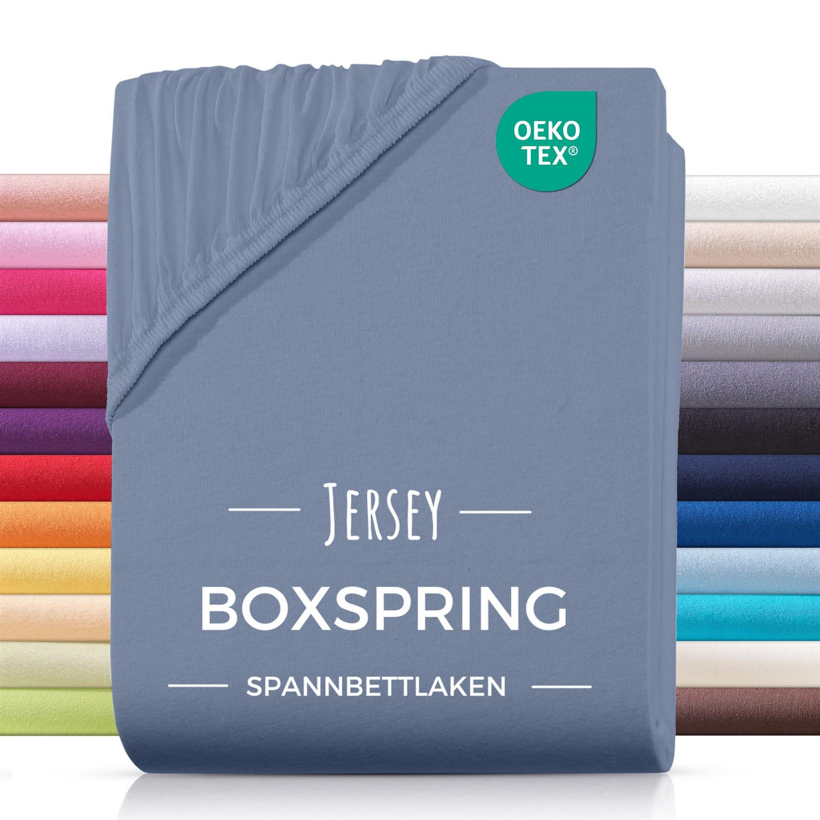 SPANNBETTLAKEN Boxspringbett Jersey 180x200 180x220 200x200 200x200, Wasserbett Bettlaken aus 100% Baumwolle - Blaugrau, Textil (200/220cm) - Carpe Sonno