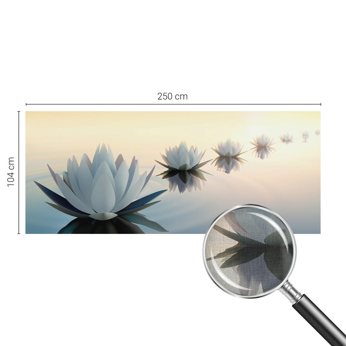 FOTOTAPETE 250x104 cm - Friedliche Aussicht - Weiß, Textil (250/104cm) - Wallfluent