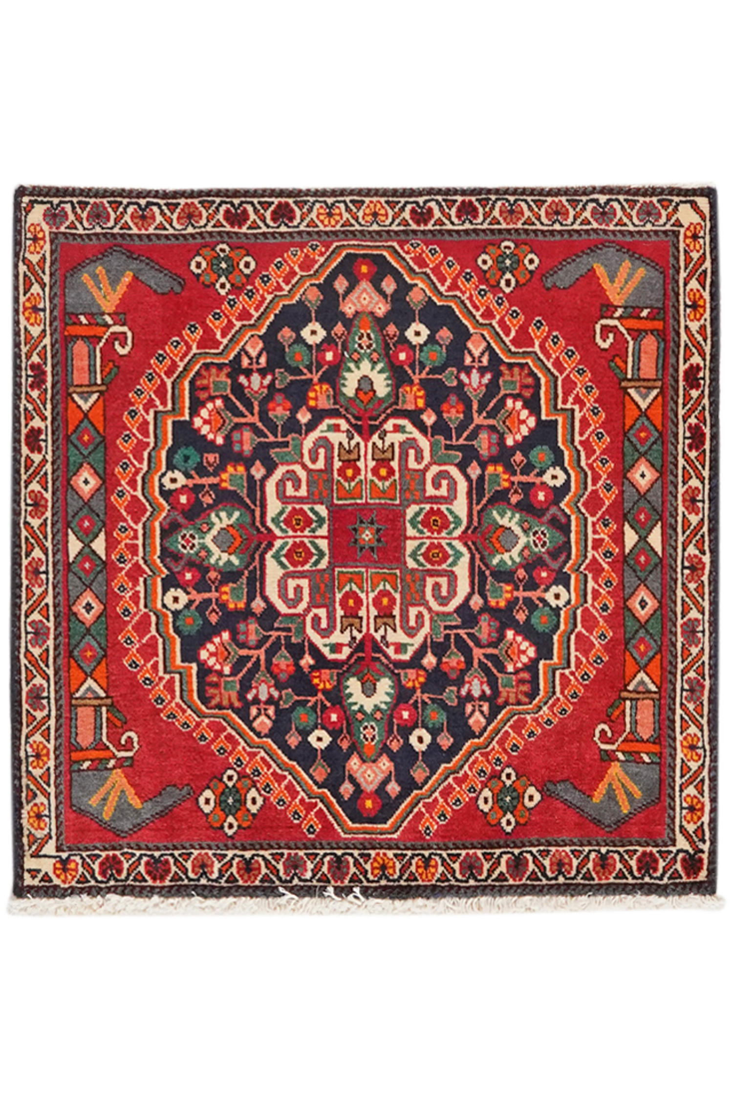 TEPPICH Gashgai Rot 63/63 cm Schurwolle - Rot, Textil (63/63cm) - Looma