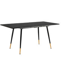 ESSTISCH ausziehbar für 4–6 Personen Schwarz - Schwarz, Metall (160/80/75cm) - Meubles Cosy