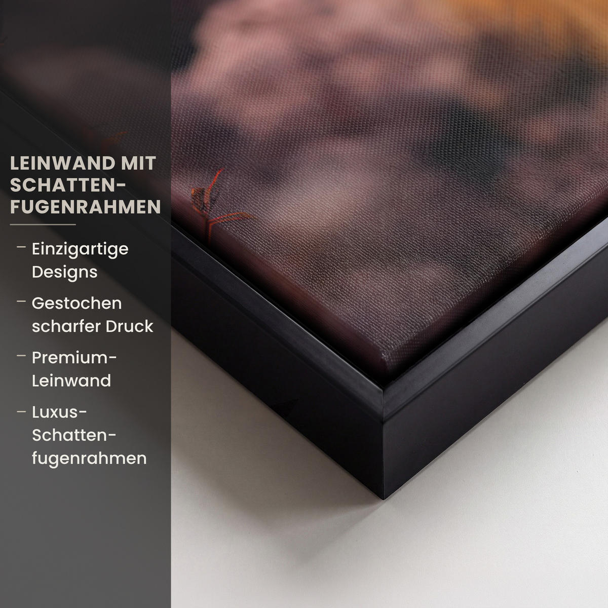 LEINWAND Bilder mit Rahmen - Schottischer Hochländer - Frühling - Hochland - 50x50 - Hellrosa, Textil (50/50cm) - MuchoWow