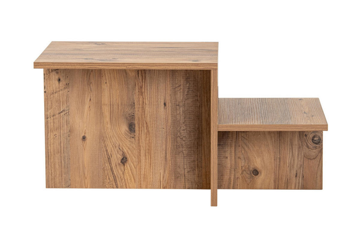 COUCHTISCH mit 2 Ebenen - harmony 77/40/40 cm - Hellbraun, Holzwerkstoff (59/40/40cm) - Calicosy