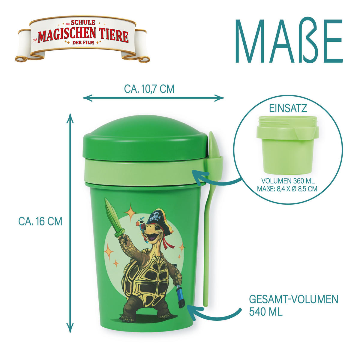 MÜSLIBECHER To Go 540 ml - Grün, Kunststoff (11.3/11/16cm) - Stoneline