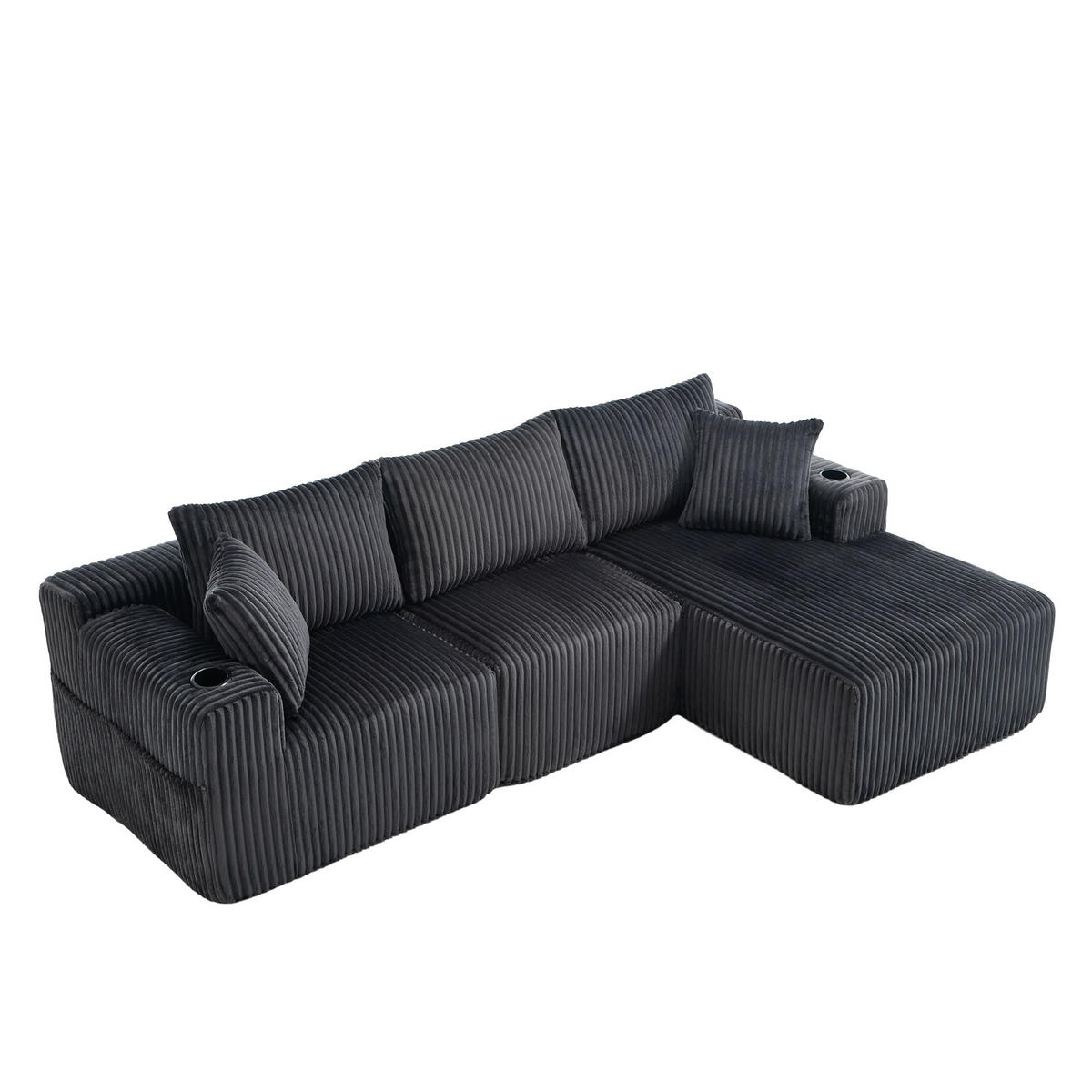 ECKSCHLAFSOFA Modulares Sofa mit Schlaffunktion,Chaiselongue + Zweisitzer,Grau - Grau, Textil (257/160cm) - LVHOM