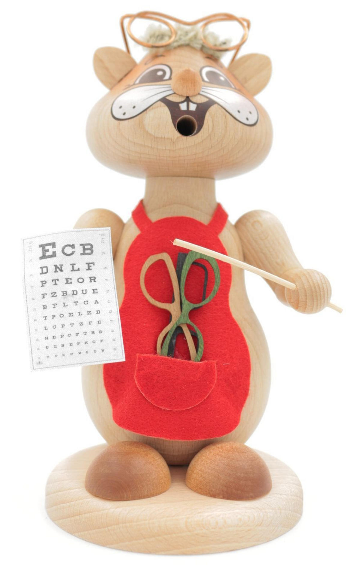 RAUCHFIGUR Hamster Optiker 18 cm - Multicolor, Holz (12/18/0.1cm)