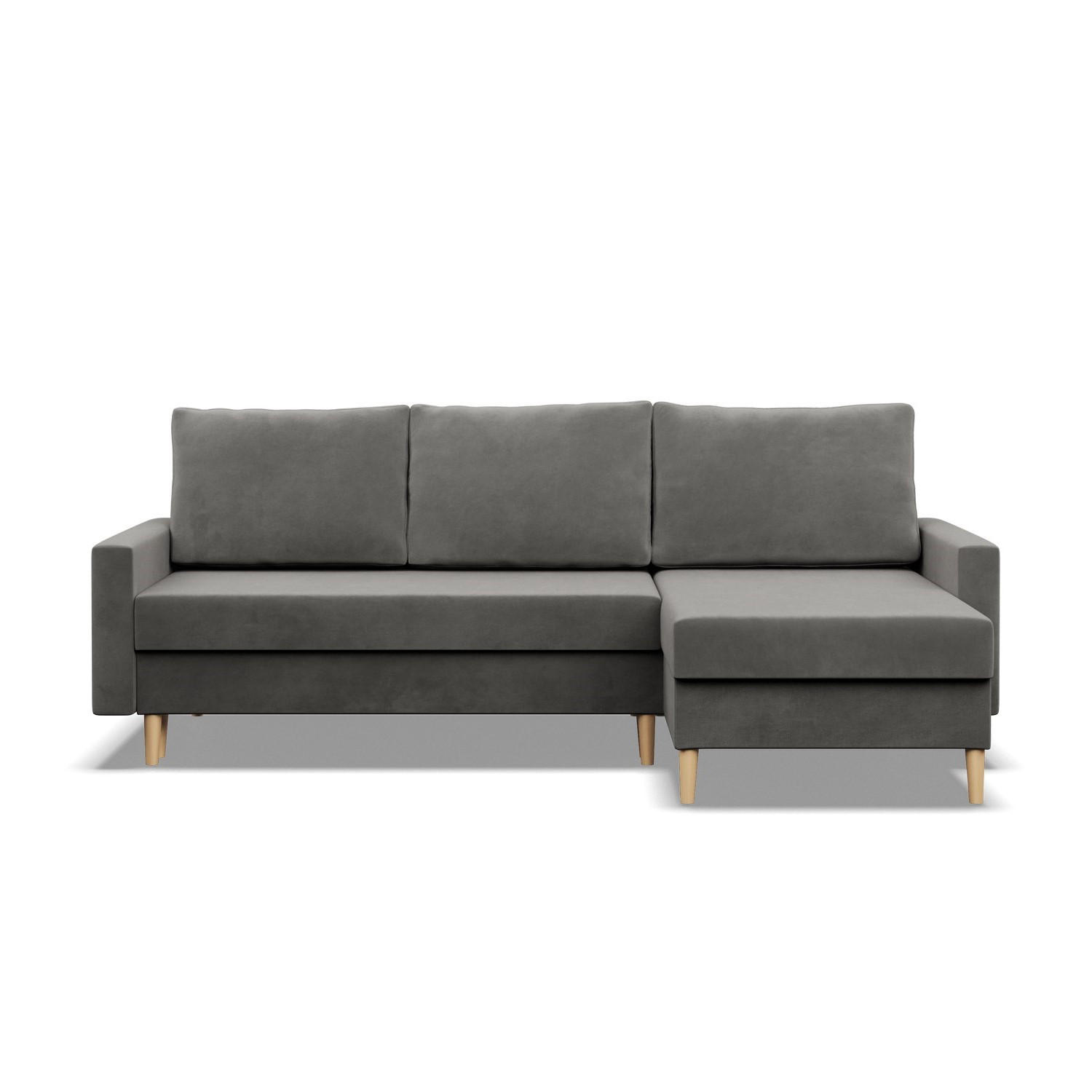ECKSOFA MIT SCHLAFFUNKTION BLANK, Hellgrau - Grau, Textil (223/140cm) - Mebligo